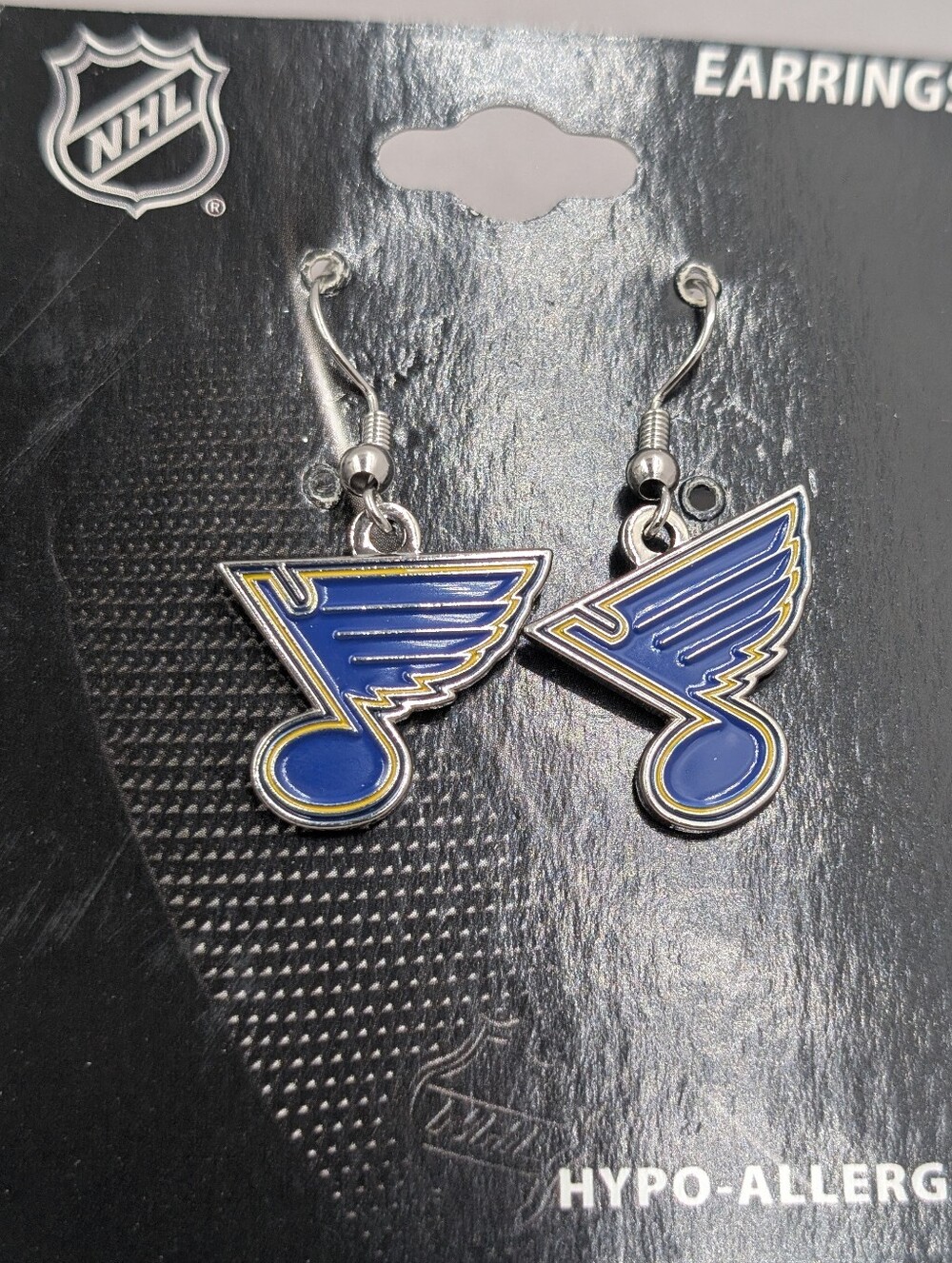 NWT NHL St. Louis Blues Logo Dangle Earrings Hockey M331